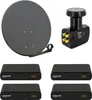 PremiumX 4 Teilnehmer SAT Anlage 80cm Antenne Quad LNB 4x Produktbild-Vorschau 1