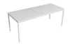 A white rectangular table with thin metal legs on a white background. Produktbild-Vorschau