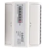 A white digital 3-phase 4-wire DIN rail energy meter is shown against a white background. Produktbild-Vorschau