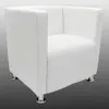 A studio shot of a white armchair against a gradient gray background. Anteprima dell’immagine prodotto