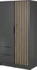 Kleiderschrank Stilo Graphit Grau mit Lamellen – 105 cm, 2 Produktbild-Vorschau 1