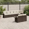 Design 8-tlg. Garten-Sofagarnitur mit Kissen Braun Poly Produktbild-Vorschau 1