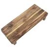 Teakholz Dekotablett rechteckig mit Füßen - 37 x 17 cm - Produktbild-Vorschau 5