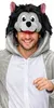 Wolfskostüm Herren Overall mit Kapuze – Tierkostüm Produktbild-Vorschau 2