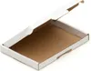 An open white cardboard box with a brown interior, shown against a white background. Produktbild-Vorschau