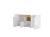 A modern white sideboard with a wooden accent. Podgląd zdjęcia produktu