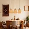 ZMH Hängelampe Boho Pendelleuchte Rattan 3 Flammig Produktbild-Vorschau 2