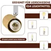 Close-up of a light fixture socket with various E14 light bulbs shown as examples. Produktbild-Vorschau