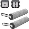 Two vacuum cleaner brush rolls and two filters are displayed against a white background. Produktbild-Vorschau
