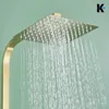 LANA | Premium Regendusche Set Gold glänzend Edelstahl | Produktbild-Vorschau 4