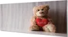 Glasbilder 125x50 Wandkunst Herz Teddybär Produktbild-Vorschau 1