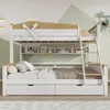 Hochbett mit Windmühlen-Design und Regalen, Kinderbett mit Produktbild-Vorschau 1