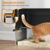 Katzenklo Edelstahl, XXL Katzentoilette,  Schwarz Produktbild-Vorschau 5