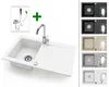 Granitspüle 76x44 cm mit Chrom Armatur – Küchenspüle aus Produktbild-Vorschau 1
