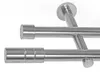 Gardinenstange mit Wandhalterung I Metall Edelstahl Look Produktbild-Vorschau 1