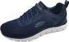 A single navy blue Skechers athletic shoe is shown from a side angle against a white background. Produktbild-Vorschau