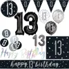 13. Geburtstag Deko schwarz silber Party Dekoration Set Produktbild-Vorschau 1