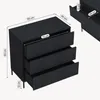 Kommode 'Nykapin' mit 3 Schubladen 80 x 80 x 40 cm Schwarz Produktbild-Vorschau 4