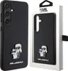 A black Karl Lagerfeld phone case is shown in its packaging, with a second case displayed separately. Anteprima dell’immagine prodotto