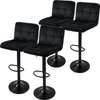 Four black bar stools are arranged in a group against a white background. Náhľad obrázku produktu