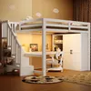 Hochbett 140x200 cm mit Schreibtisch, Regal, Produktbild-Vorschau 1