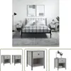 The Living Store Nachttische 2 Stk. Grau Sonoma 40x42x50 cm Produktbild-Vorschau 10