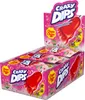 A display box of Chupa Chups Crazy Dips strawberry popping candy lollipops. Produktbild-Vorschau