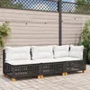 vidaXL Gartensofa mit Kissen 3-Sitzer Schwarz Poly Rattan Produktbild-Vorschau 3