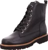 A black leather boot with laces and a thick sole, shown from a side angle against a white background. Produktbild-Vorschau