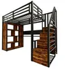 Metaal hoogslaper 90 x 200 cm met kledingkast, opbergtrap, Productafbeelding-voorbeeld 12