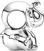 A silver charm shaped like an elephant. Podgląd zdjęcia produktu