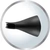 A close-up of a black hair dryer nozzle. Náhled obrázku produktu