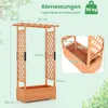 A diagram showing the dimensions of a wooden planter with a trellis. Podgląd zdjęcia produktu