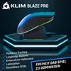 A gaming mouse on a charging dock with glowing RGB lights, set against a dark background with promotional text. Produktbild-Vorschau