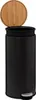 A black pedal bin with a bamboo lid. Náhľad obrázku produktu