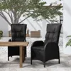 vidaXL Chaises de jardin 2 pcs. Poly rotin noir Voir les images du produit 9