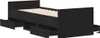 A black bed frame with drawers is shown against a white background. Podgląd zdjęcia produktu