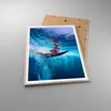 Gerahmtes Poster - Rahmen in heller Eiche - Surfen Frau Produktbild-Vorschau 3