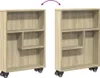 Two identical narrow storage carts shown side-by-side, with an arrow indicating they can be moved or rotated. Anteprima dell’immagine prodotto