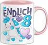 8. Geburtstag Geschenk Tasse Becher Mädchen Einhorn Produktbild-Vorschau 1