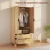 HOMCOM Armoire chambre penderie avec 2 portes cannelées à Voir les images du produit 3
