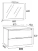 Mobile bagno sospeso 80cm bianco export, top rovere Anteprima dell’immagine prodotto 4