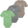 normani 3er Set Unisex Baby Merino Kurzarm-Strampler Produktbild-Vorschau 1