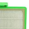 Close-up of a vacuum cleaner filter with a green frame and white pleated material. Produktbild-Vorschau