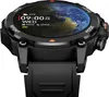 A close-up view of a black smartwatch with a colorful display showing the Earth. Náhled obrázku produktu
