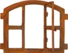 A rusty metal window frame with one pane open, isolated on a white background. Produktbild-Vorschau