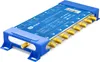 A blue and gold satellite receiver switch with multiple connectors. Produktbild-Vorschau