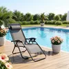 UISEBRT Gris foncé Chaise longue pliante, chaise de plage, Voir les images du produit 9