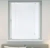 A white aluminum venetian blind is shown covering a window. Produktbild-Vorschau