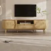 Merax TV-Schrank aus Rattan in Landhausstil, TV Lowboard Produktbild-Vorschau 4